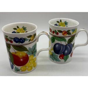 Vintage 2 Roy‎ Kirkham Eden Fine Bone China Mug Cups Made in England 1992